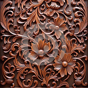 wooden pattern illustration marries the elegance of woodwork with opulent design. photo