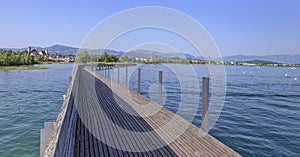 Wooden pedestrian bridge in Rapperswil