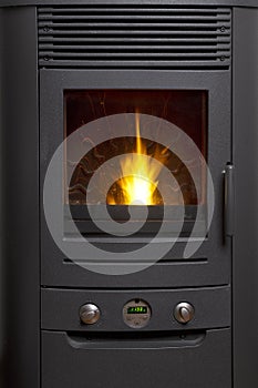 Wooden Pellet Heater Flame photo
