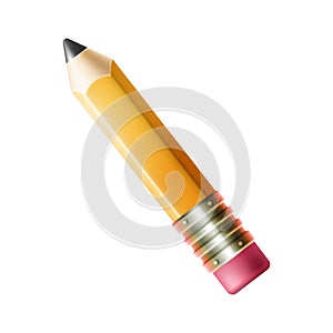 Wooden pencil Marker for drawing Realistic design element, vector illustration