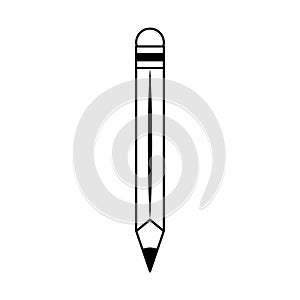 Wooden pencil study accesory cartoon in black and white