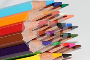 Wooden pencils in all kinds of colors