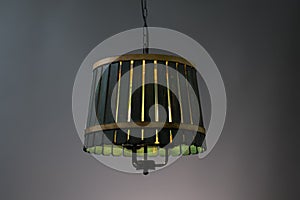 Wooden Pendant light lamp illuminated, Elegant Chandelier illuminated