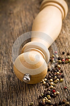 Wooden pepper mill