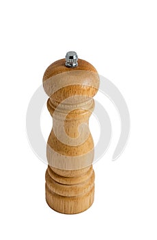 A wooden pepper mill