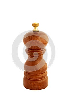 Wooden Pepper Mill isolated on white background