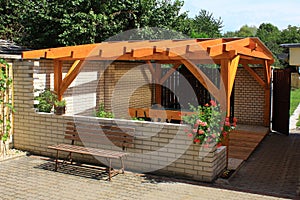 Wooden pergola photo