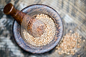 Wooden pestle with grits