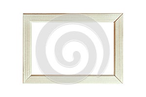 Wooden photo frame for mock-up, framework isolated on white background