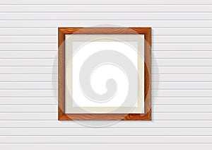 Wooden photo frame mockup