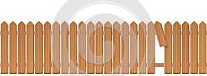 Wooden Picket Fence With Gap In The Fence