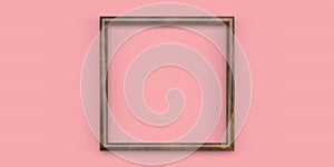 Wooden picture frame, blank thin frame with empty space for decorative uses. 3d render