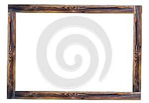 Wooden picture frame isolated on white