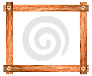 Wooden picture frame isolated on white