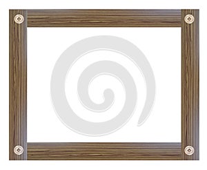 Wooden picture frame isolated on white