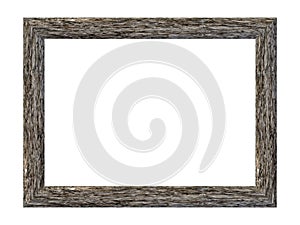 Wooden picture frame isolated on white