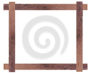 Wooden picture frame isolated on white background.