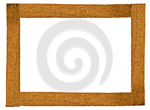 Wooden picture frame isolated on white background