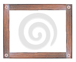 Wooden picture frame isolated on white background