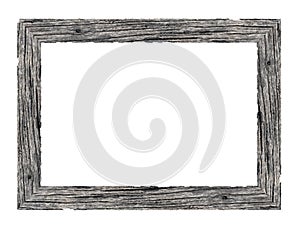 Wooden picture frame isolated on white background