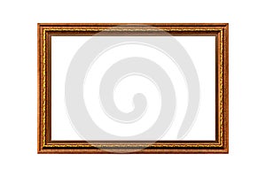 wooden picture frame isolated on a white background