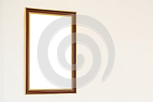 Wooden picture frame, Old picture frame on wall background, Photo frames mockup