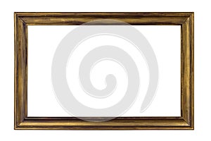 Wooden picture frame on white background