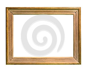 Wooden picture frame on white backround