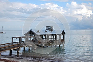 Wooden Pier at the Antlantic Coast of Key West, Florida Keys