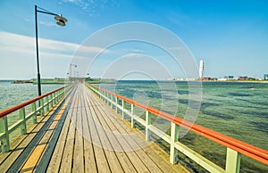 Wooden pier and bathhouse in Malmo