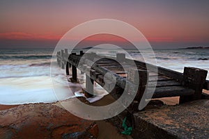 Wooden pier on the beach