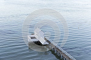 Wooden Pier With Boat House