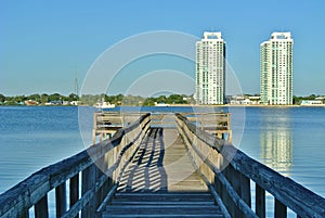 Wooden pier or jetty