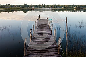 Wooden pier in a lake