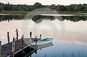 Wooden pier in a lake