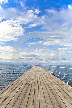 Wooden Pier on Lake Issyk-Kul, Kyrgyzstan