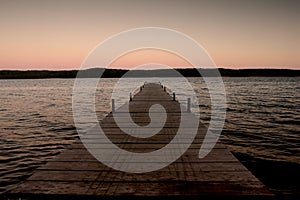 Wooden pier near water edge