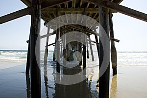 Wooden pier of Newport Beach in Orange County, California