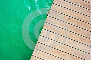 Wooden pier over lake