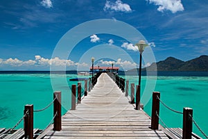 Wooden pier at paradise island