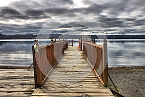 Wooden pier in Puerto Octay, Chile