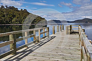 Wooden pier in a sea bay