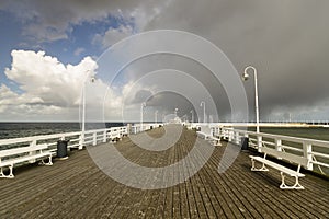 Wooden pier by the sea