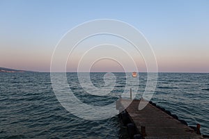 Wooden pier in Sunny Beach Resort, Bulgaria