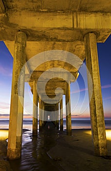 De madera muelle atardecer el cielo de 