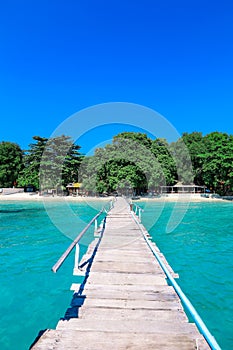 Wooden Pier to the Paradise Island on the Samet Island