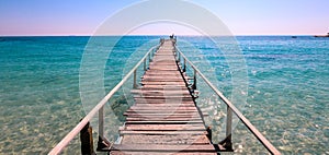 Wooden Pier to the Paradise Island on the Samet Island