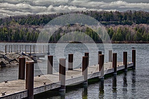 Wooden Piers Along Door County, WI Shoreline