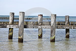 Wooden piers on the Baltic Sea, Germany