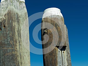 Wooden piers on a wharf